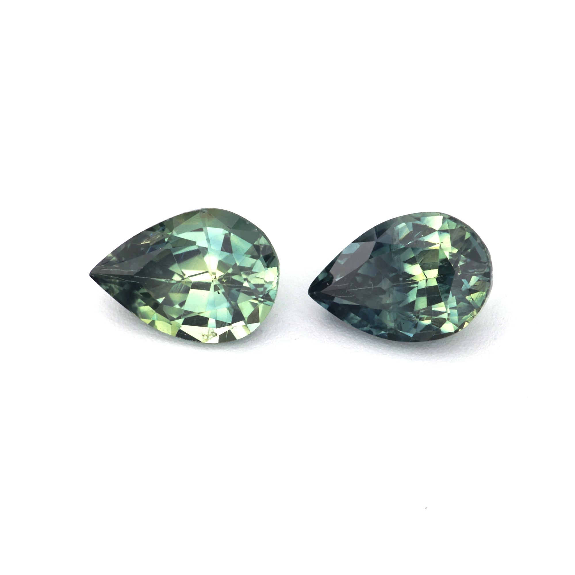 Green Sapphire Pair -1.13 ct
