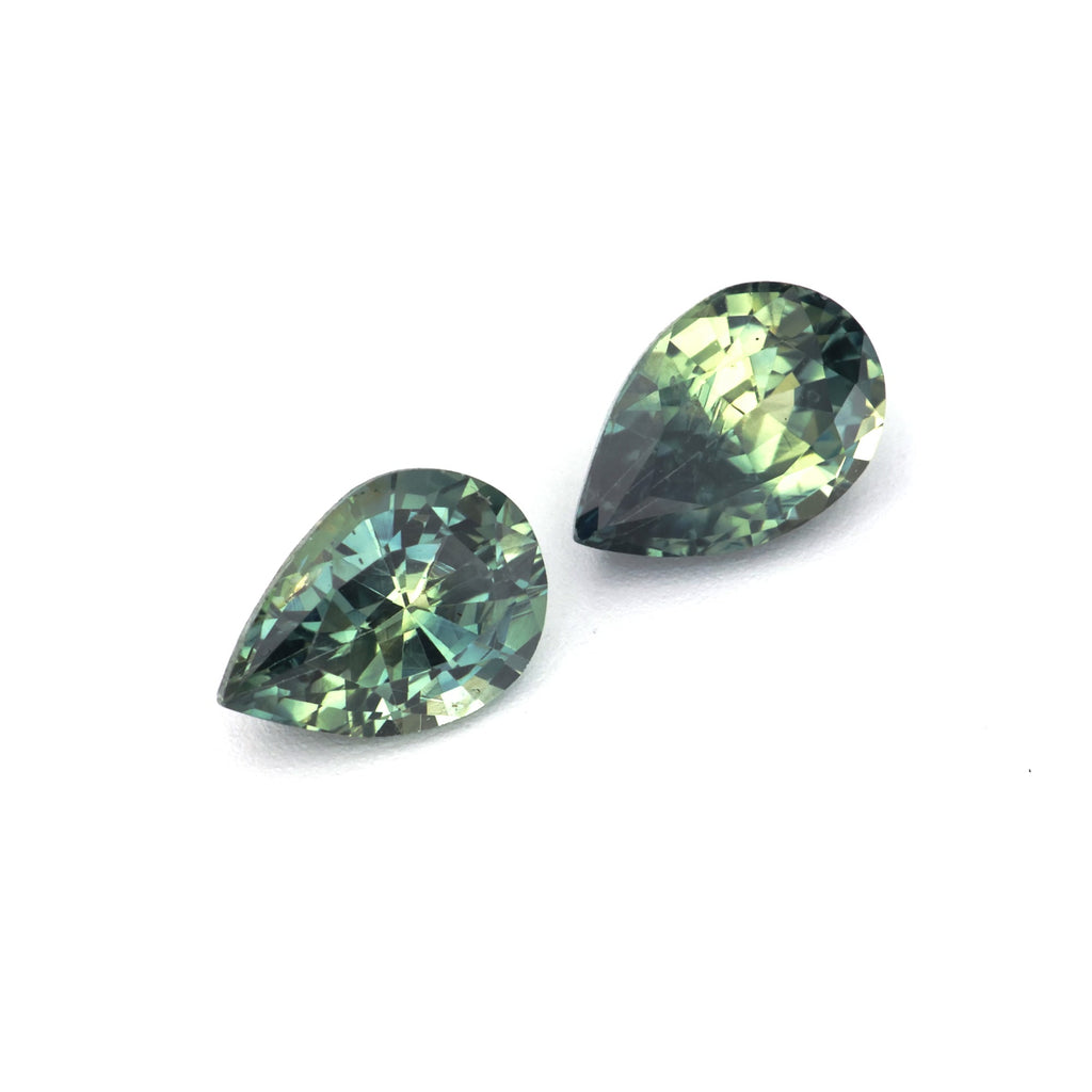 Green Sapphire Pair -1.13 ct